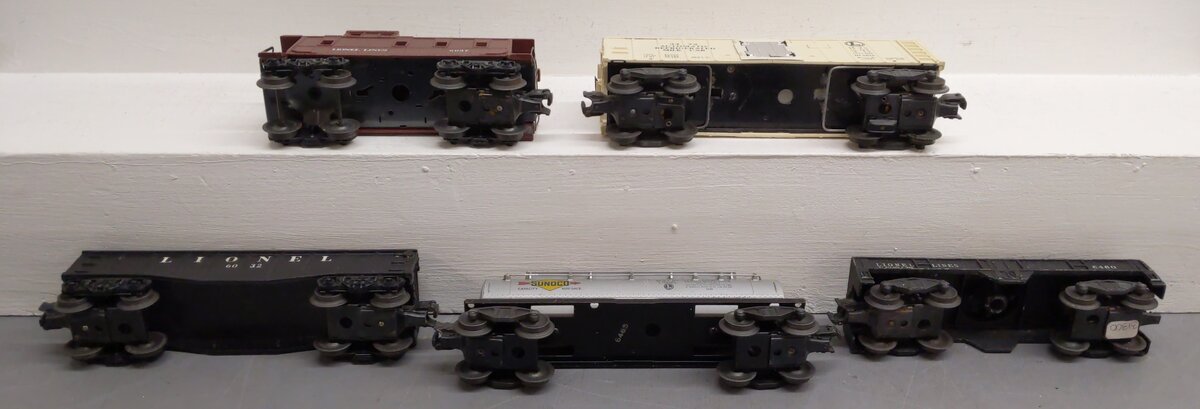 Lionel Vintage O Gauge Freight Cars: 6037, 6460, 6032, 6465, 3472 [5] VG