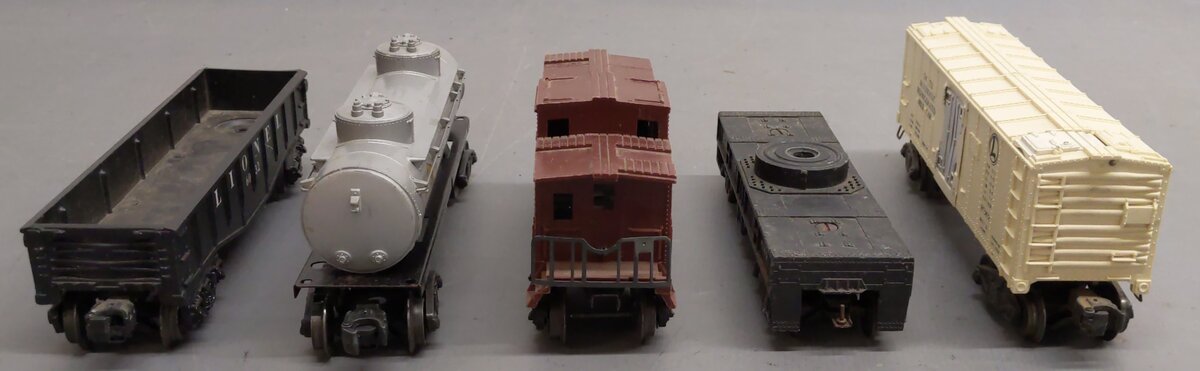Lionel Vintage O Gauge Freight Cars: 6037, 6460, 6032, 6465, 3472 [5] VG