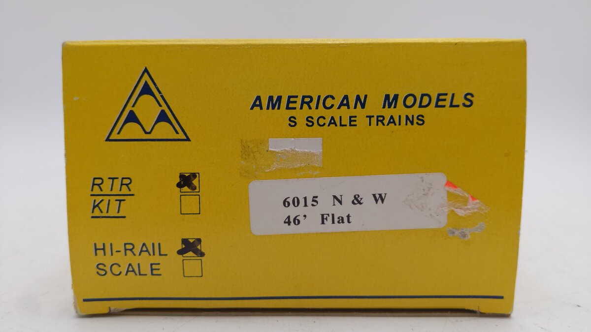 American Models 6015 S Norfolk & Western 46' Flat Car w/o Load #5257 EX/Box
