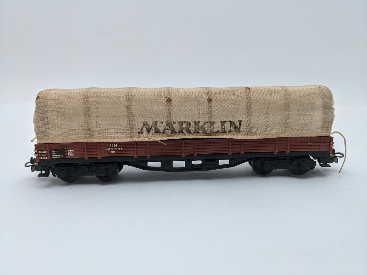 Marklin 393C Vintage HO Scale Cloth Covered Low Sided Wagon VG