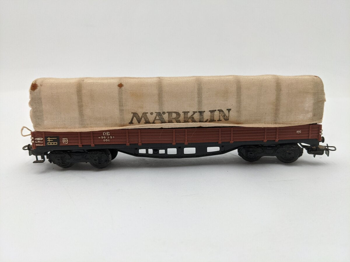 Marklin 393C Vintage HO Scale Cloth Covered Low Sided Wagon VG
