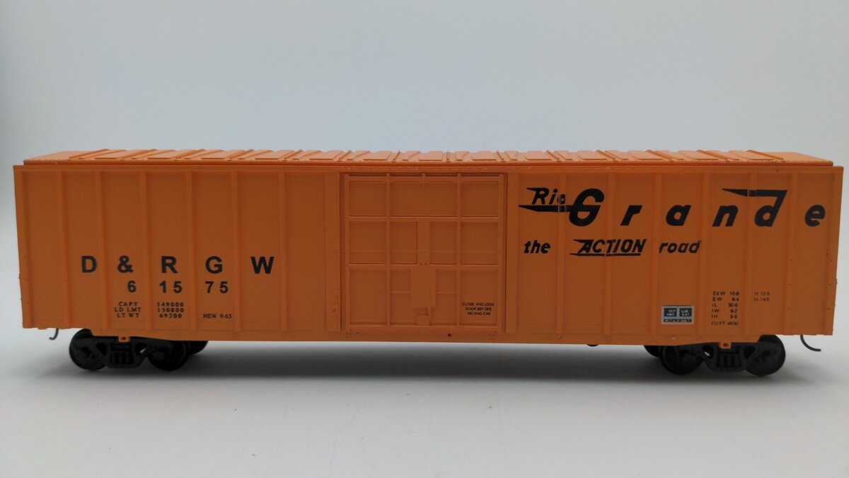 American Models 5009 S Gauge D&RGW ACF 50ft Rib-Sided Boxcar #61575 (Hi-Rail) EX/Box