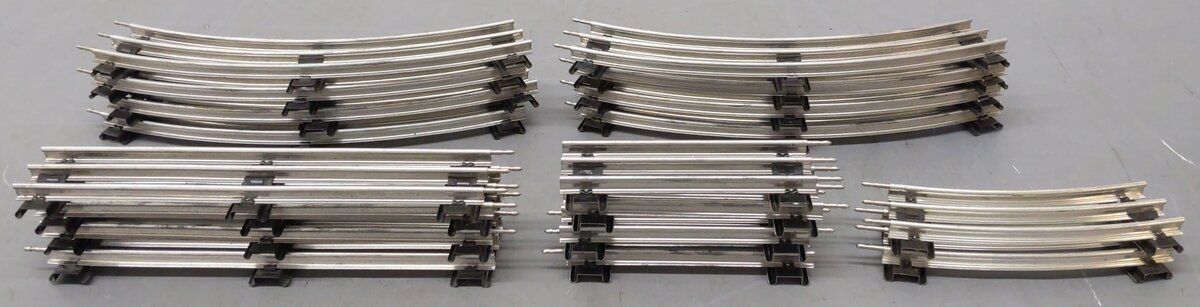 Lionel O Gauge Straight & Curved Track Sections #65501,65500,65504,65505 [18] EX