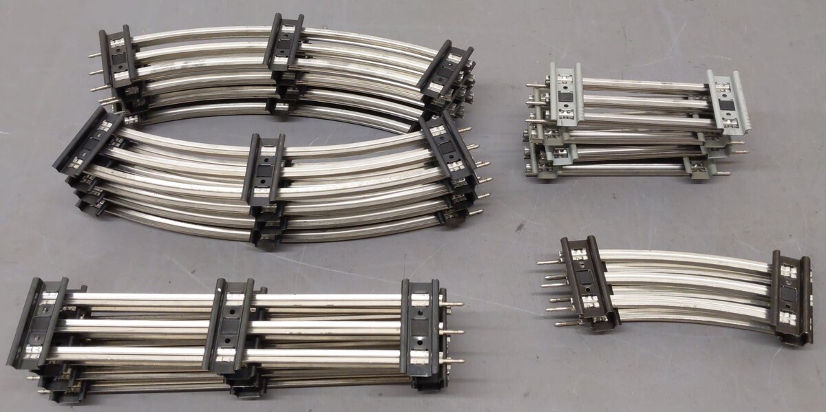 Lionel O Gauge Straight & Curved Track Sections #65501,65500,65504,65505 [18] EX