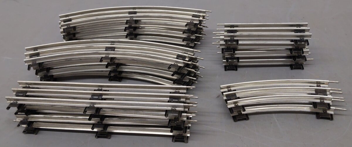 Lionel O Gauge Straight & Curved Track Sections #65501,65500,65504,65505 [18] EX