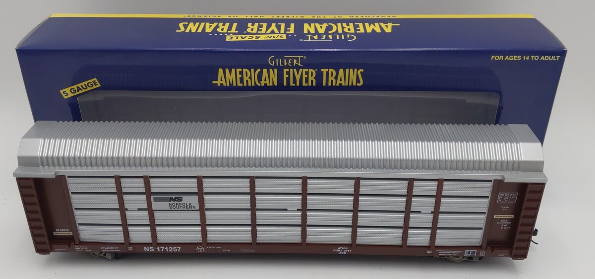 American Flyer 6-47933 S Norfolk Southern Auto Carrier #171257 - Custom/Box