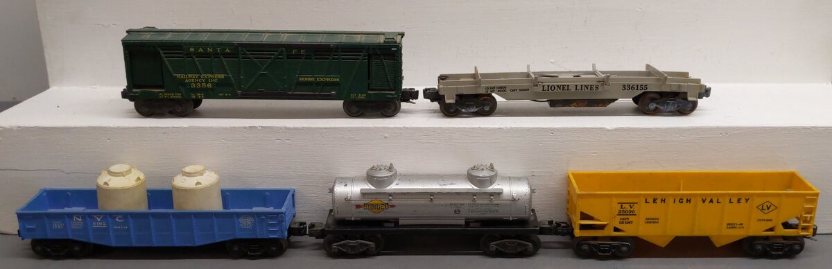 Lionel Vintage O Gauge Freight Cars: 6465, 3356, 336155, 6176, 6162 [5] VG