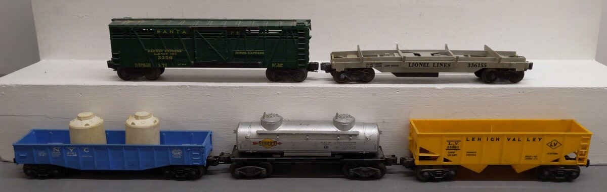 Lionel Vintage O Gauge Freight Cars: 6465, 3356, 336155, 6176, 6162 [5] VG