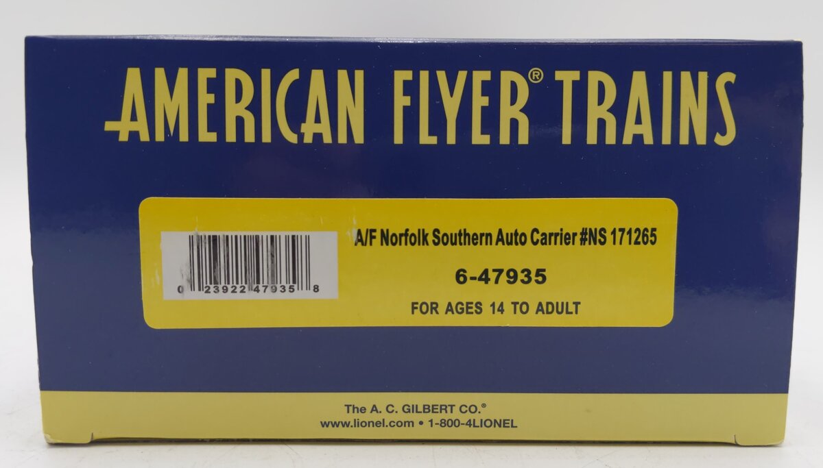 American Flyer 6-47935 S Norfolk Southern Auto Carrier #NS 171265 EX/Box