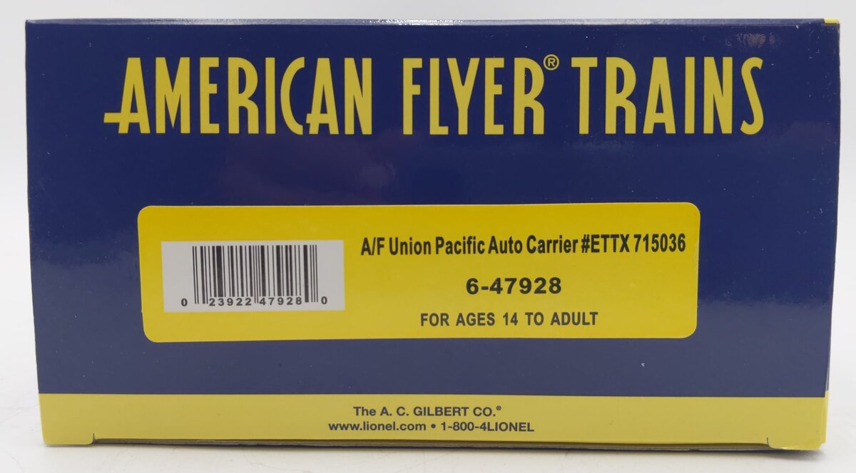 American Flyer 6-47928 S Union Pacific Auto Carrier #ETTX 715036 EX/Box