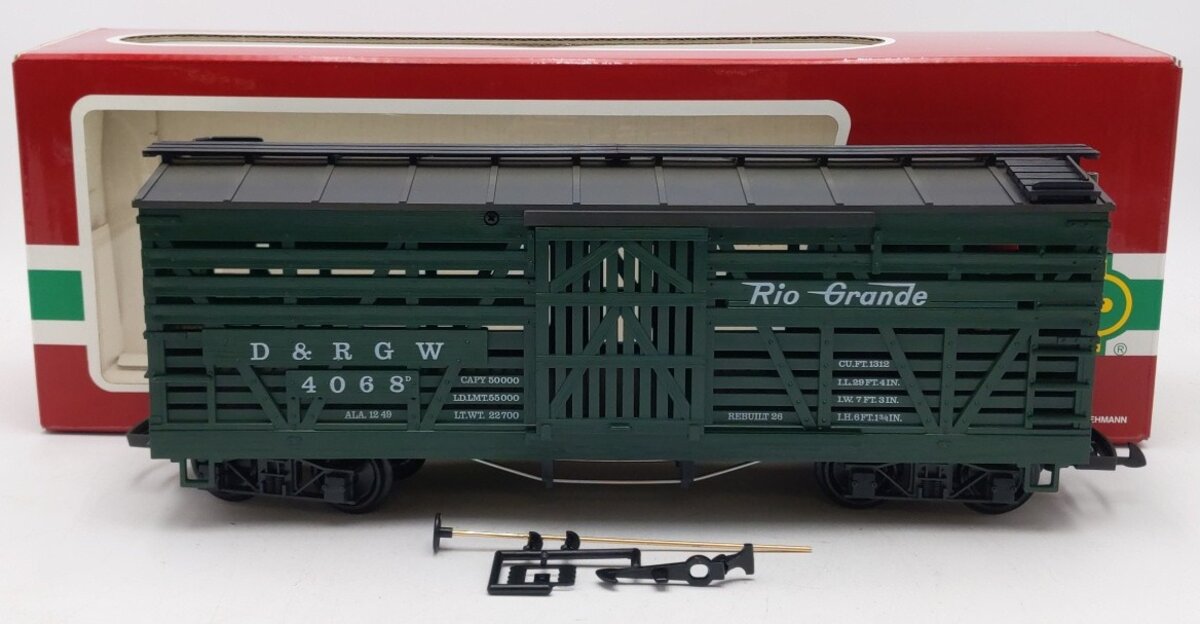 LGB 4068 G Scale Denver & Rio Grande Western Stock Car #4068 LN/Box