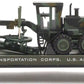 MTH 20-98380 O Gauge US Army Flatcar w/ Road Grader #4850623 LN