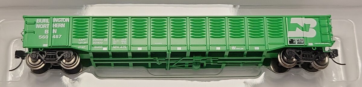 Trainworx Inc 25211-19 N Burlington Northern 52' 6" Corrugated Gondola #560487 LN/Box