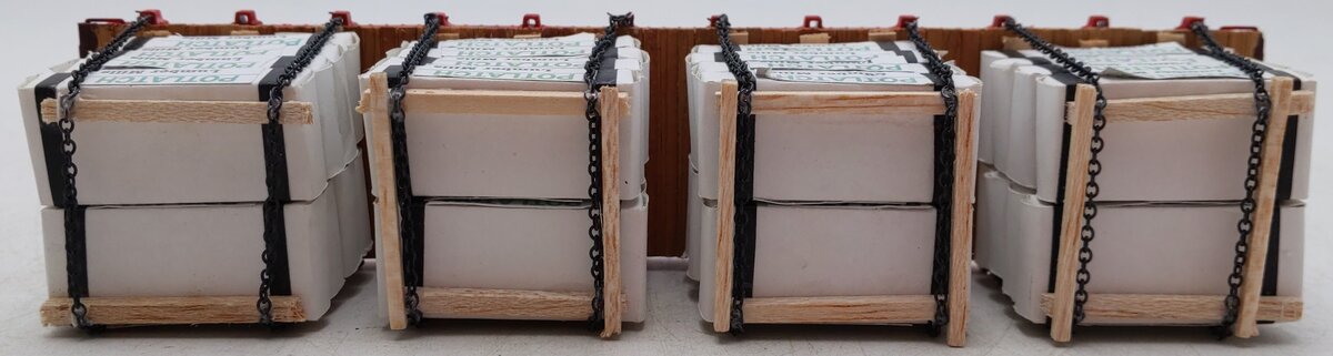 S-Helper S Gauge Custom Painted Bruce Lead Mines Flatcar #2138 w/ Lumber Load/Box
