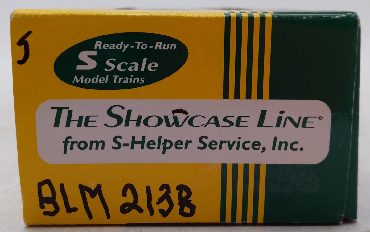 S-Helper S Gauge Custom Painted Bruce Lead Mines Flatcar #2138 w/ Lumber Load/Box