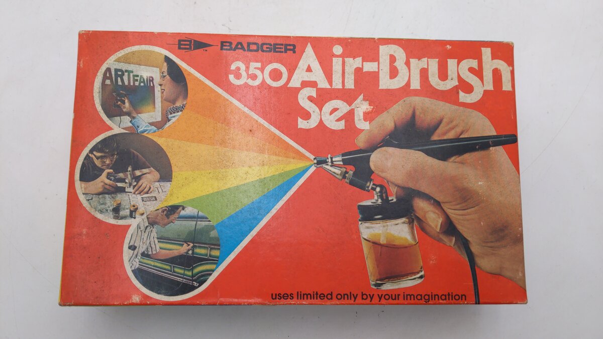 Badger 350-3 Model 350 Medium Head Siphon Feed Airbrush Set w/Propel EX/Box