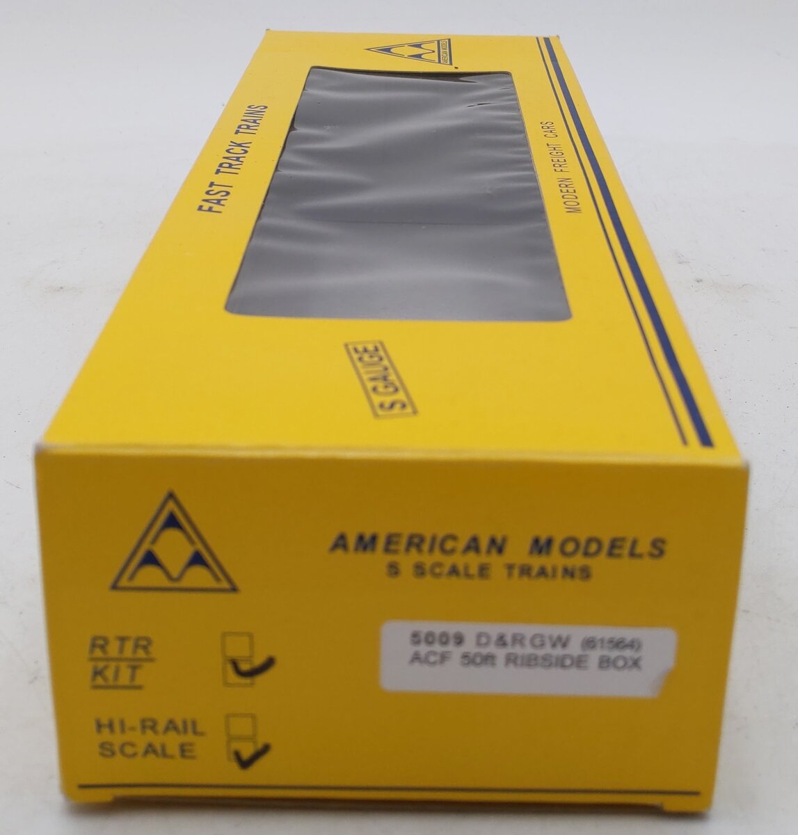 American Models 5009 S Gauge D&RGW ACF 50ft Rib-Sided Boxcar #61564 LN/Box