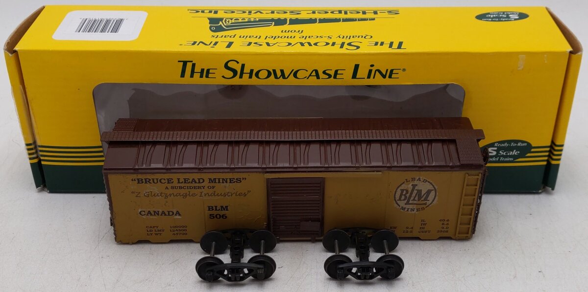 S-Helper S Gauge Custom Painted Bruce Lead Mines Canada Boxcar #506/Box