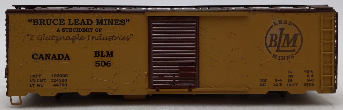 S-Helper S Gauge Custom Painted Bruce Lead Mines Canada Boxcar #506/Box