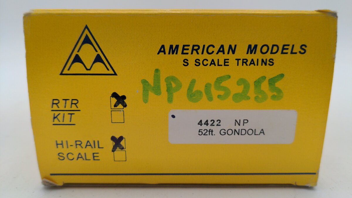 American Models 4422 S Scale Northern Pacific Gondola #615255 EX/Box