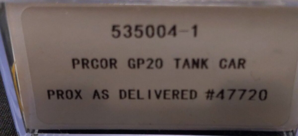 Rapido Trains 535004-01 N PROCOR Tank Car #47720 EX/Box