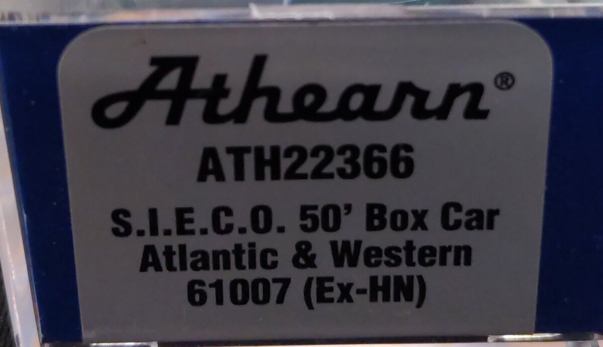 Athearn 22366 N Atlantic & Western 50' SIECO Boxcar #61007 LN/Box