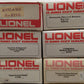 Lionel O Assorted Freight Cars: 6-9366, 5700, 9710, 5706, 5707, & 9416 [6] EX/Box