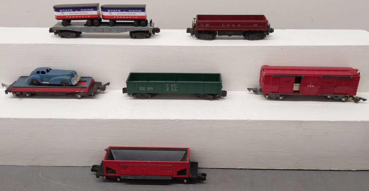 American Flyer Vintage S Gauge Freight Cars #734,919,24550,716,715,931 [6] VG