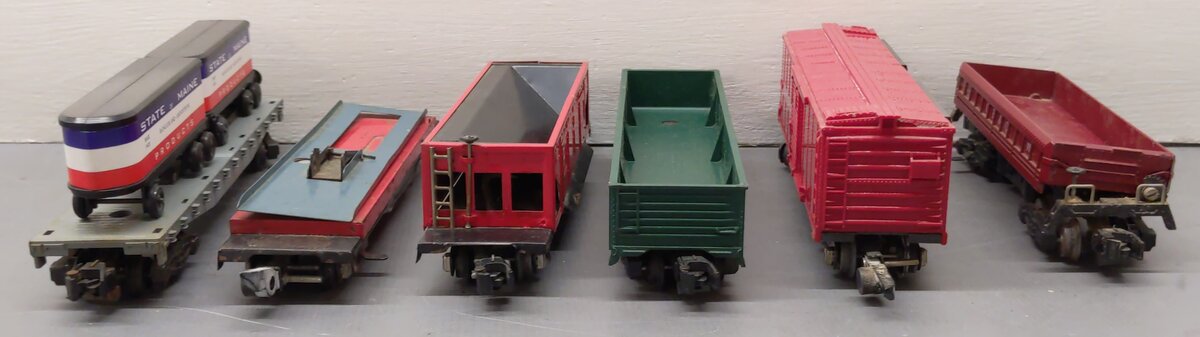 American Flyer Vintage S Gauge Freight Cars #734,919,24550,716,715,931 [6] VG