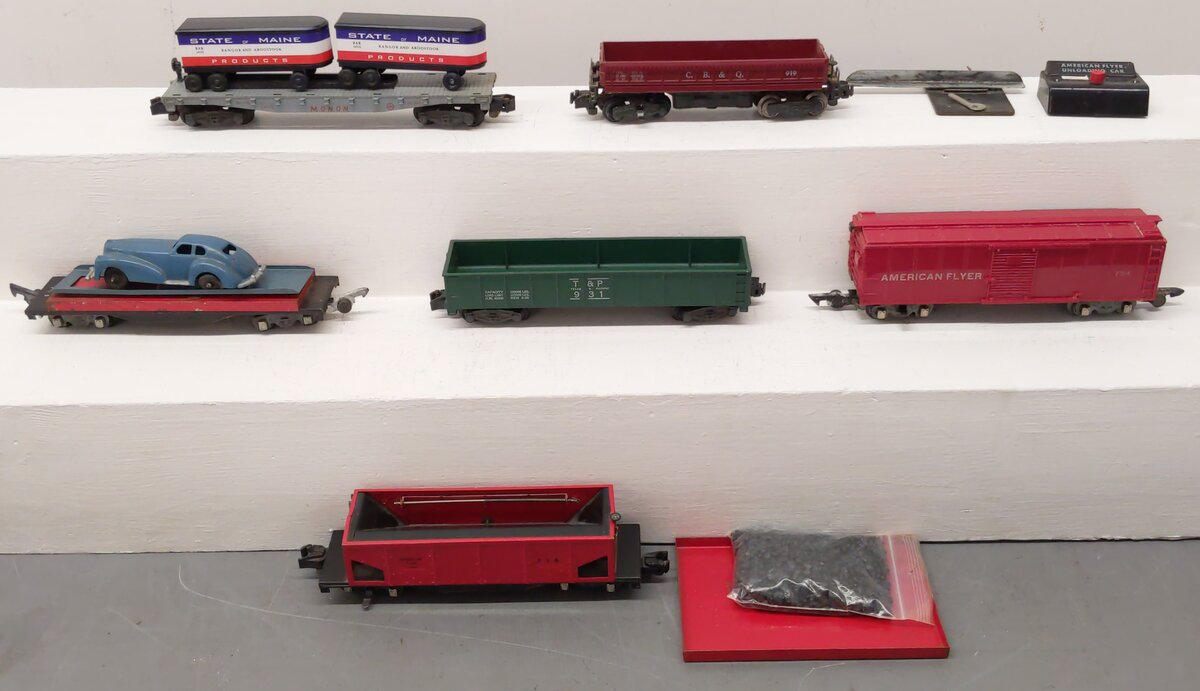 American Flyer Vintage S Gauge Freight Cars #734,919,24550,716,715,931 [6] VG