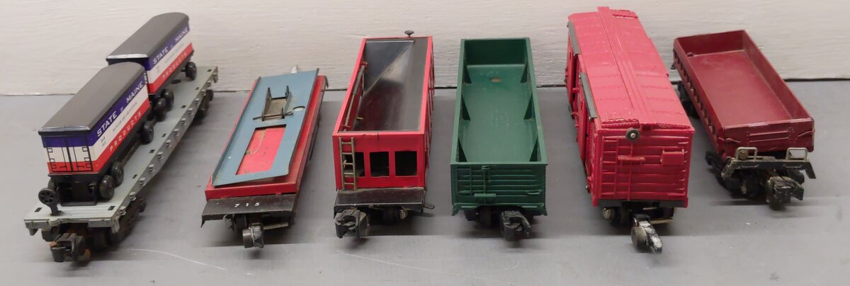 American Flyer Vintage S Gauge Freight Cars #734,919,24550,716,715,931 [6] VG