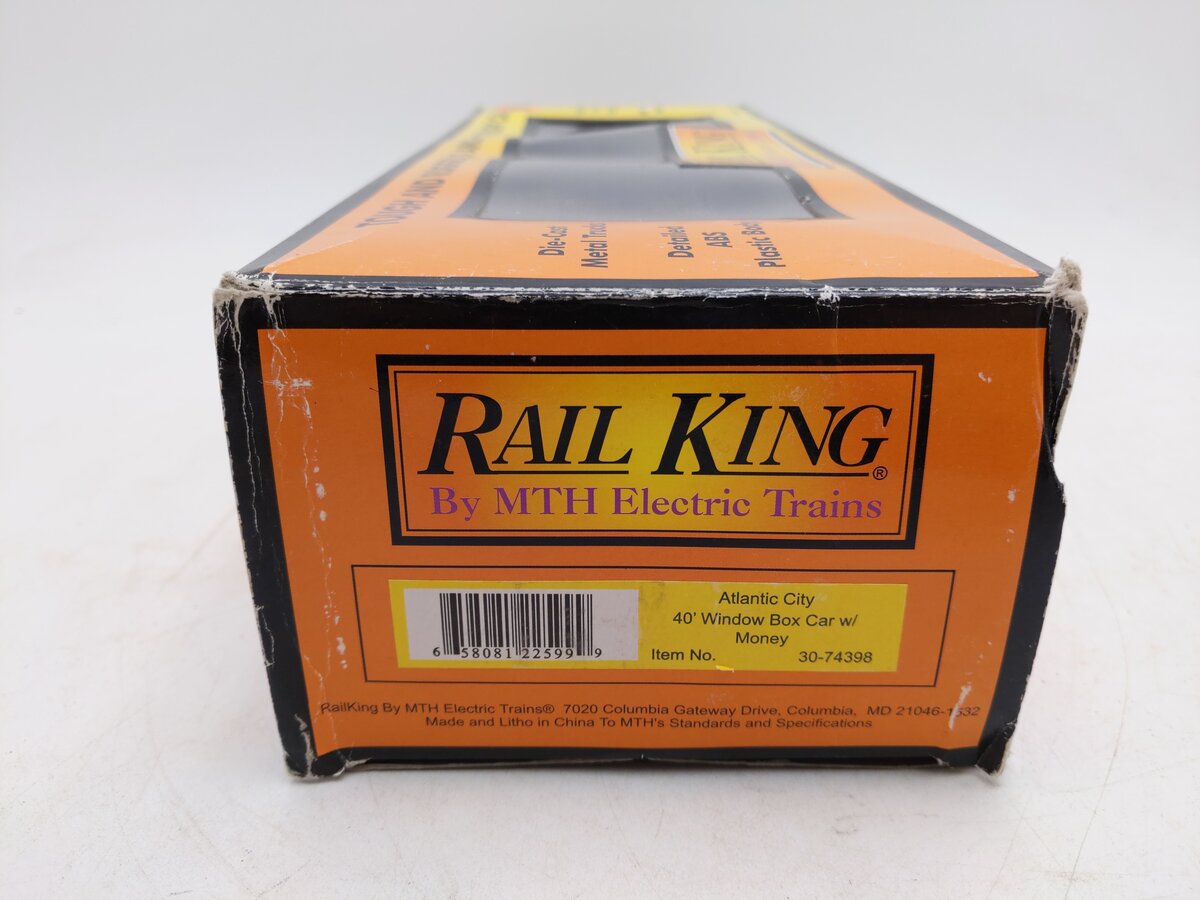 MTH 30-74398 O Atlantic City 40' Window Box Car w/Money/Box