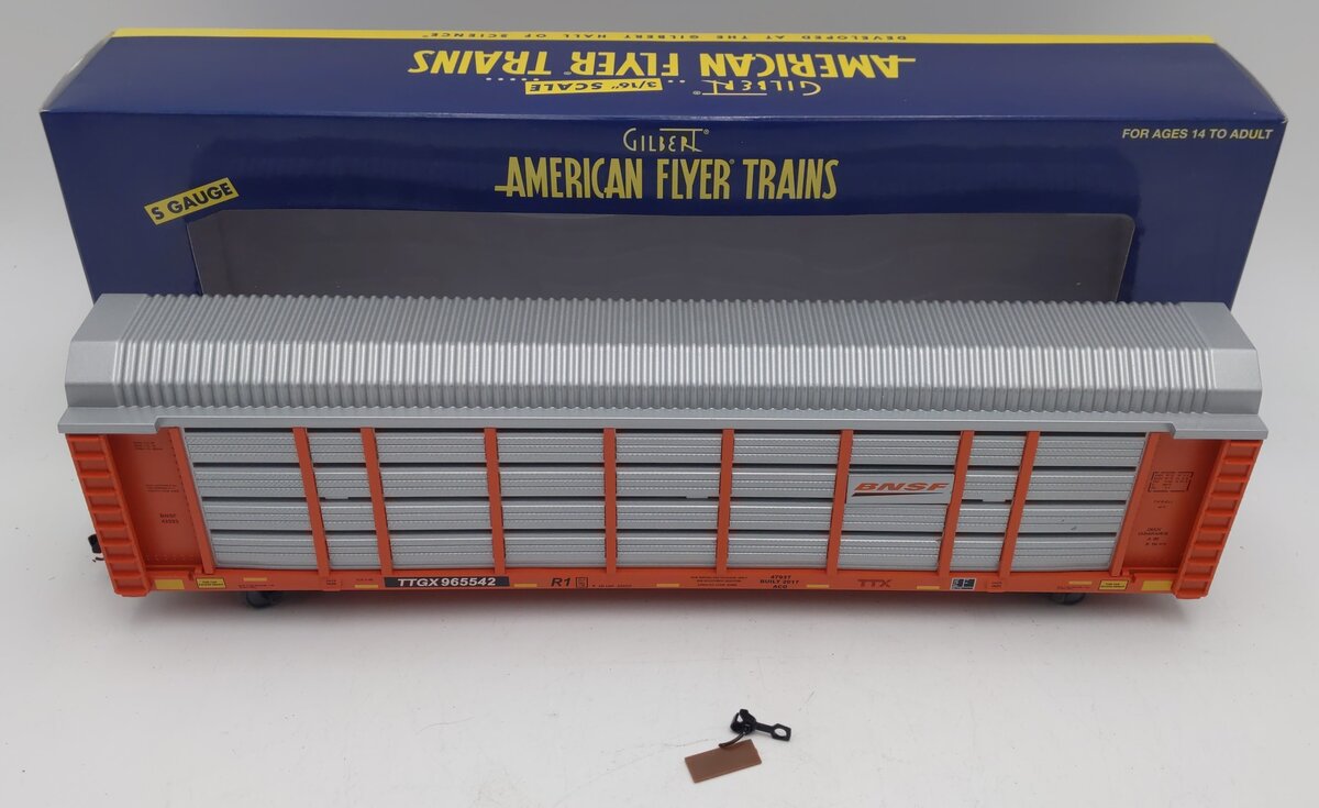 American Flyer 6-47937 S BNSF Auto Carrier #TTGX 965542 - Custom/Box