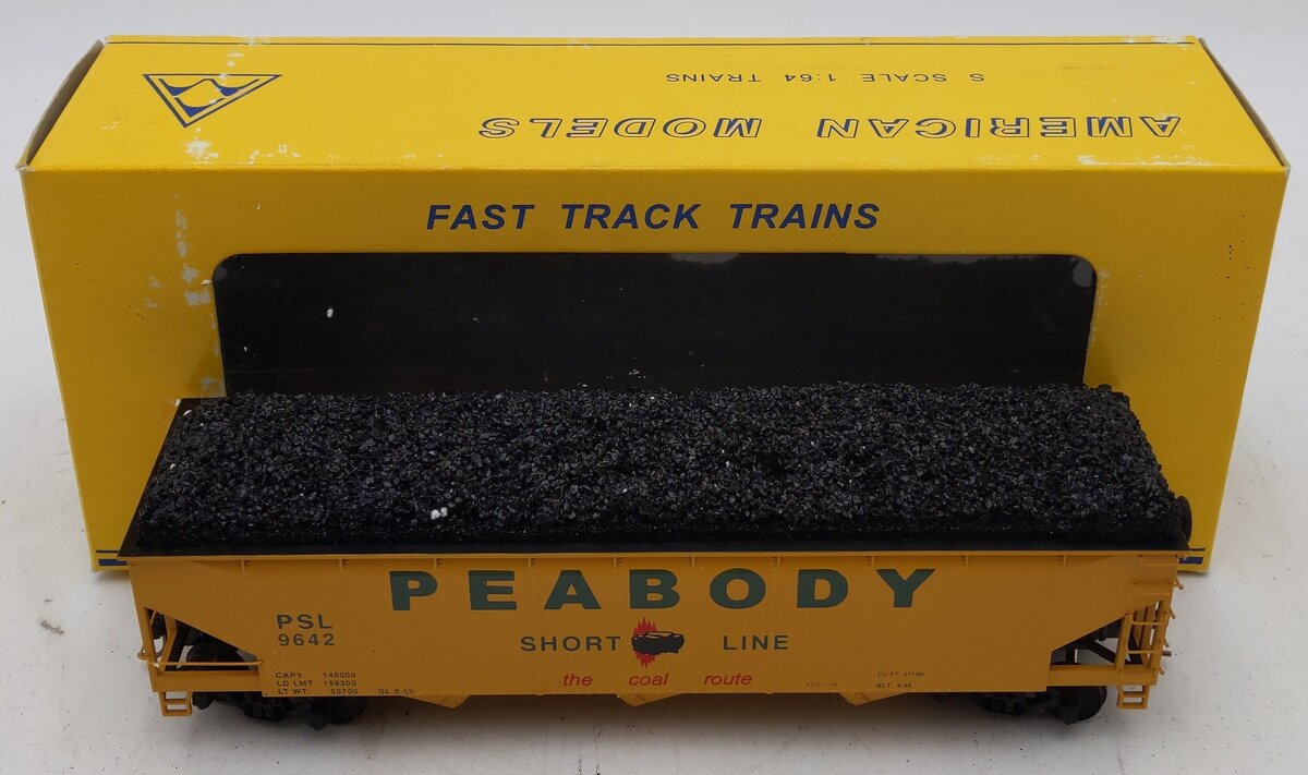 American Models 3372  S Scale Peabody AAR 3 Bay Hopper #9642 LN/Box