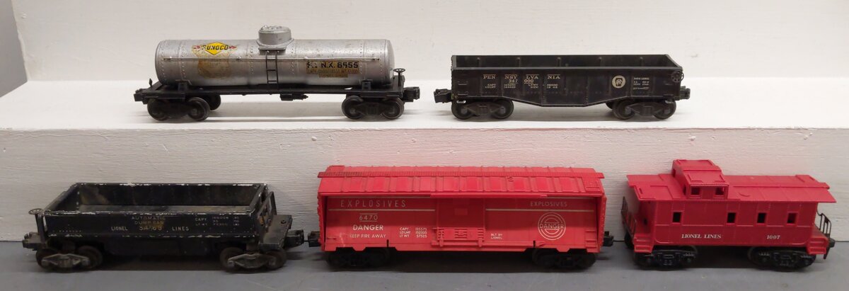 Lionel Vintage O Gauge Freight Cars: 3469, 1007, 6555, 347000, 6470 [5] VG