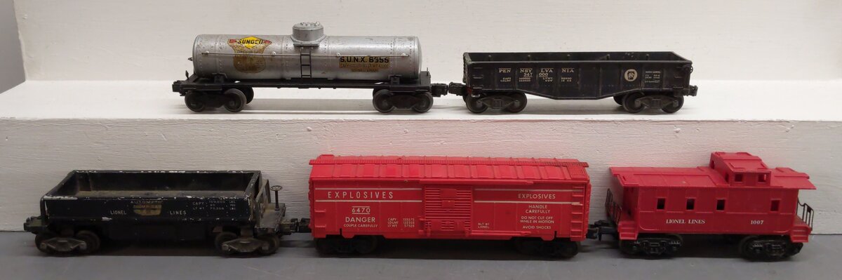 Lionel Vintage O Gauge Freight Cars: 3469, 1007, 6555, 347000, 6470 [5] VG