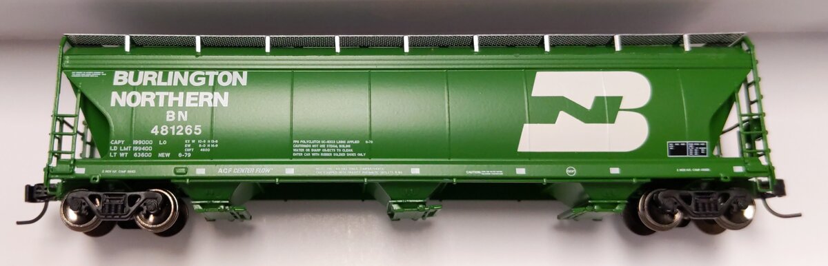 Athearn 12918 N BN ACF 4600 3-Bay Centerflow Covered Hopper #481265 LN/Box