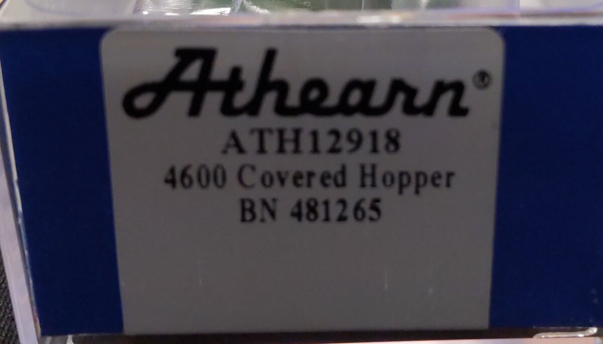 Athearn 12918 N BN ACF 4600 3-Bay Centerflow Covered Hopper #481265 LN/Box