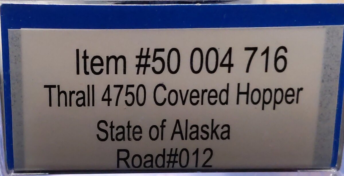 Atlas 50004716 N State of Alaska Thrall 4750 Covered Hopper #012