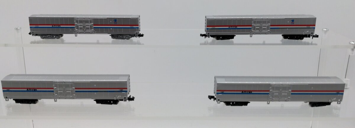 Con-Cor N Scale Amtrak Assorted Freight Cars: #1522, #1407 [4] LN/Box