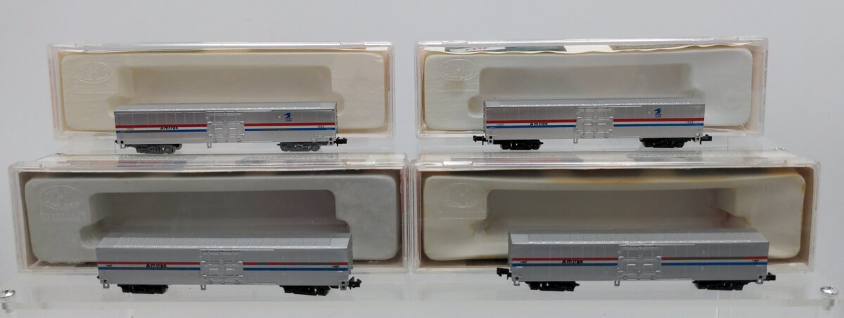 Con-Cor N Scale Amtrak Assorted Freight Cars: #1522, #1407 [4] LN/Box
