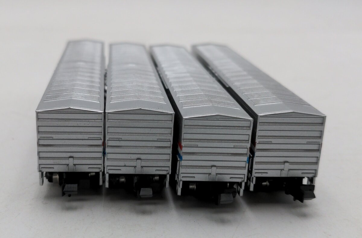 Con-Cor N Scale Amtrak Assorted Freight Cars: #1522, #1407 [4] LN/Box
