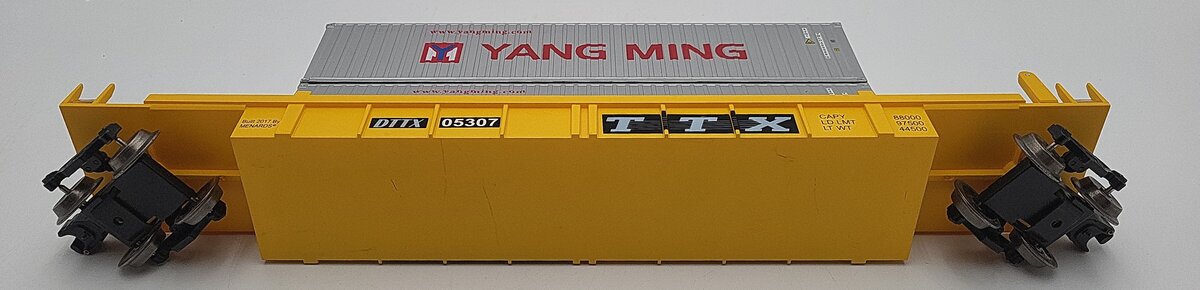 Menards 279-3688 O Gauge TTX Container Car with Two Containers #05307 EX/Box