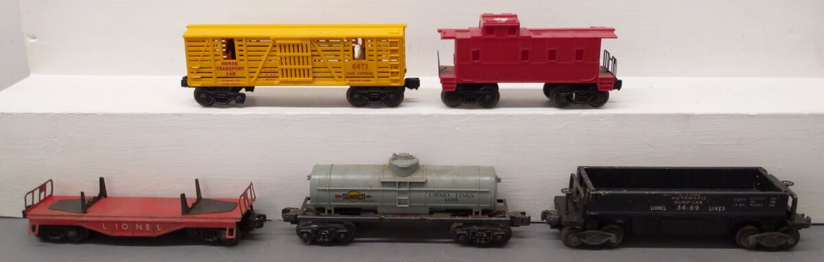 Lionel Vintage O Gauge Freight Cars: 3469, 6035, 6111, 6473, Caboose [5] VG