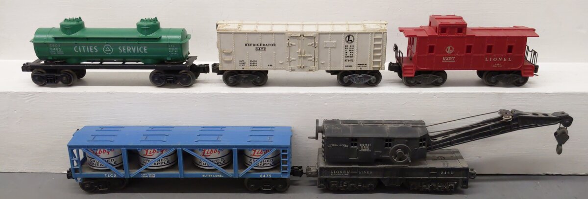 Lionel Vintage O Gauge Freight Cars: 6465, 6257, 6472, 2460, 6475 [5] VG