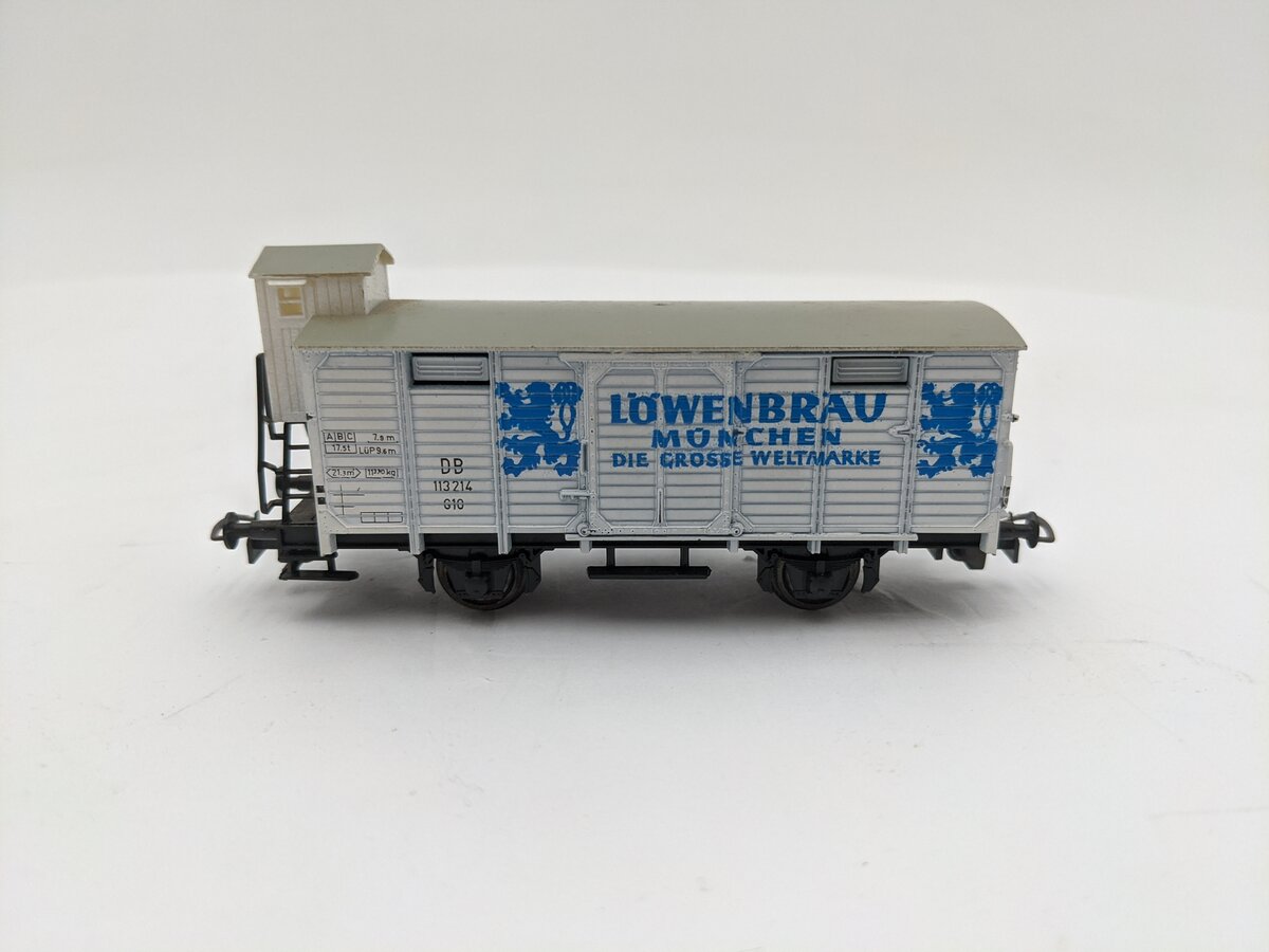 Fleischmann 838307 HO DB Lowenbrau Beer Wagon W/ Brakeman Compartment #113214 VG