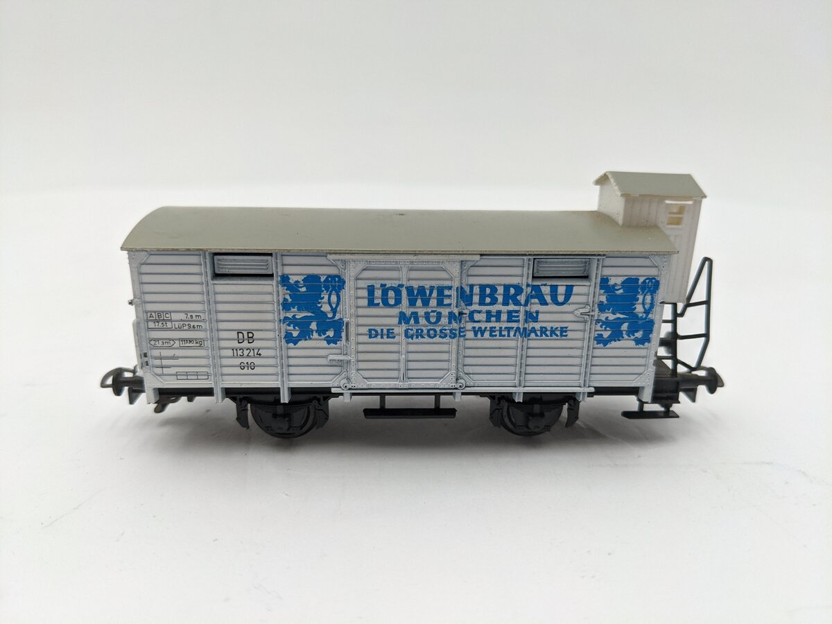 Fleischmann 838307 HO DB Lowenbrau Beer Wagon W/ Brakeman Compartment #113214 VG
