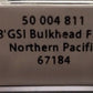 Atlas 50004811 N Northern Pacific 48' GSI Bulkhead Flat Car #67184 LN/Box