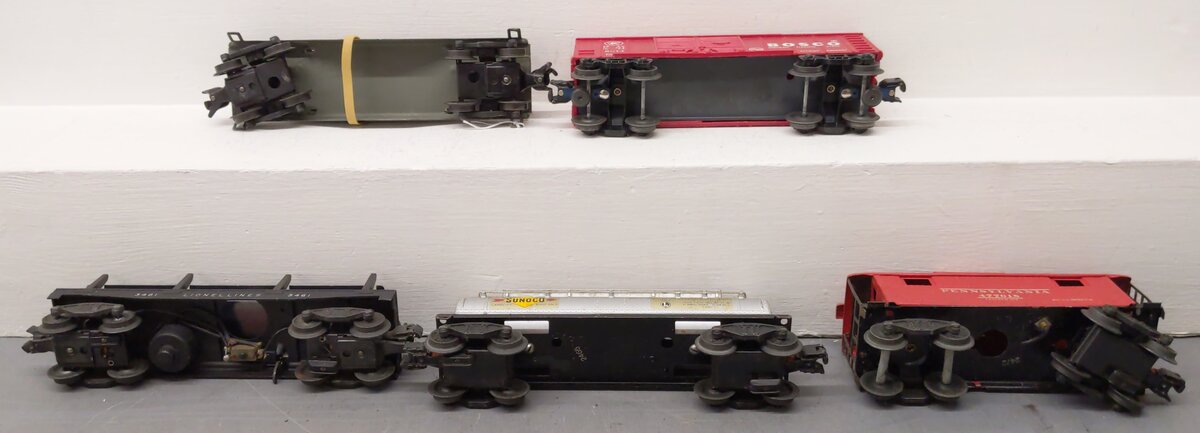 Lionel Vintage O Gauge Freight Cars: 2472, 6014, 2465, 3461, 6111 [5] VG