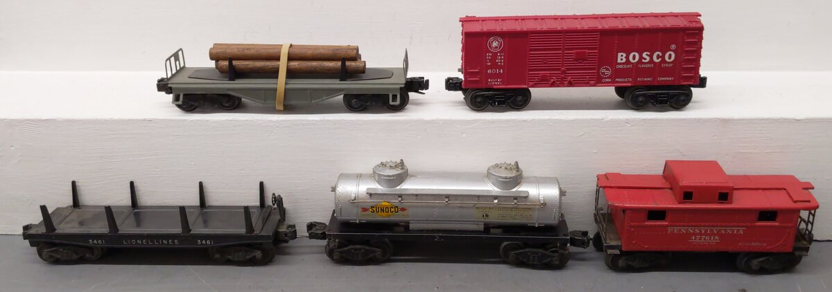 Lionel Vintage O Gauge Freight Cars: 2472, 6014, 2465, 3461, 6111 [5] VG